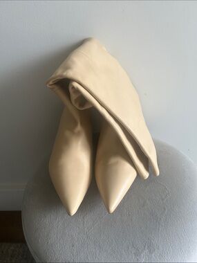 Zara Cream leather boots